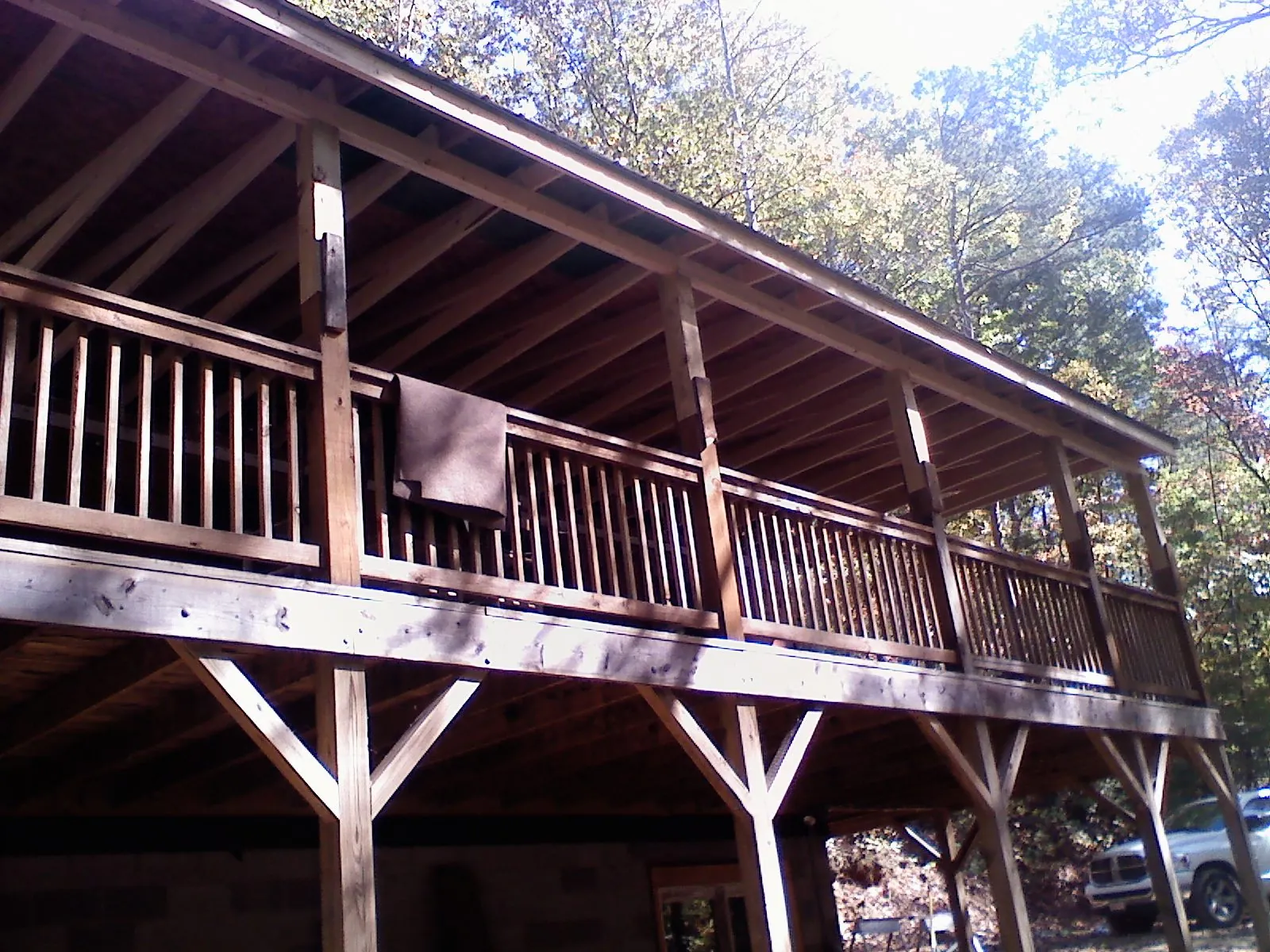 Timber framing under a new elevated porch and deck — Roof Leak Repair in East Mc Keesport by Roofing Brothers